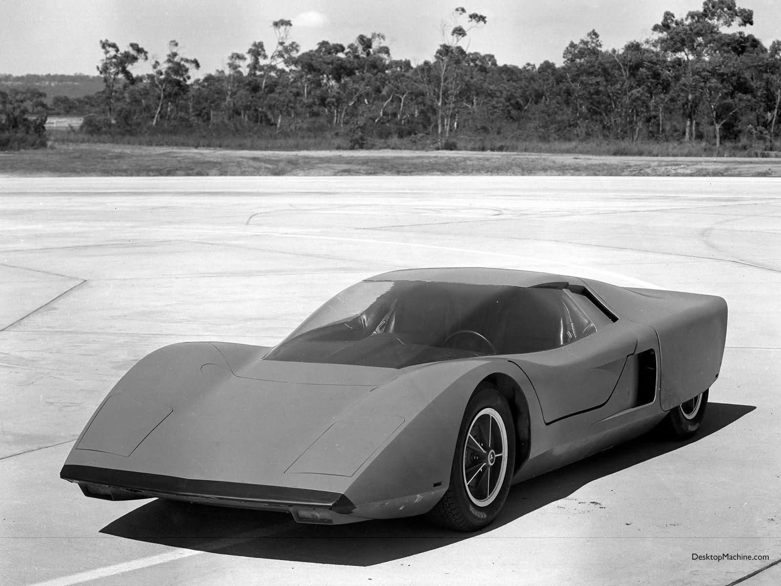 futuristic concept car on tarmac