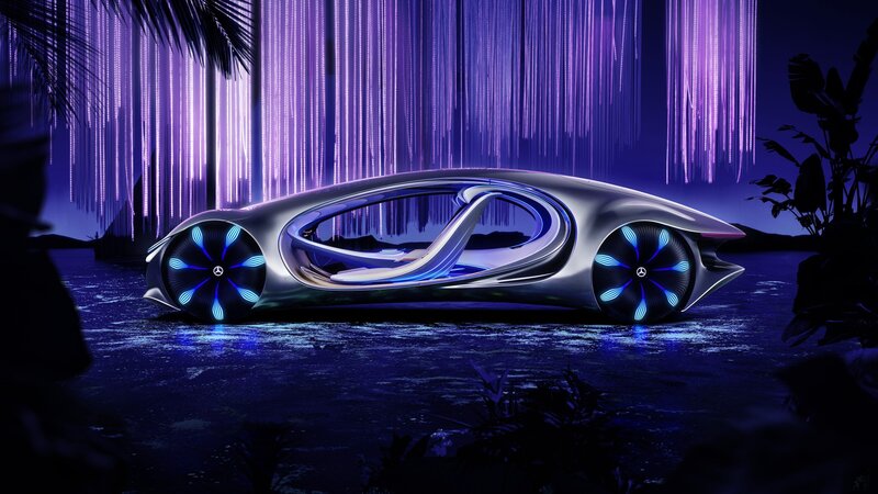 Futuristic Concept Car — Purple, Night