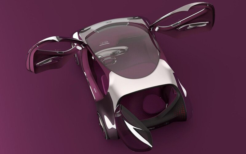 Futuristic Concept Car — Purple, Sleek