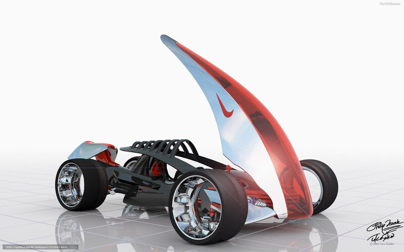 Futuristic Concept Car — Red, 3d Render, Wheels