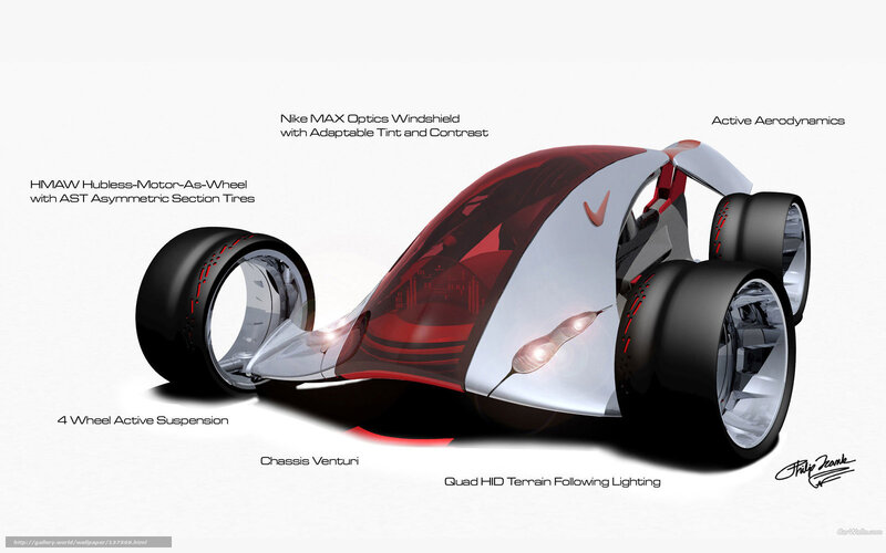 Futuristic Concept Car — Red, Digital Art