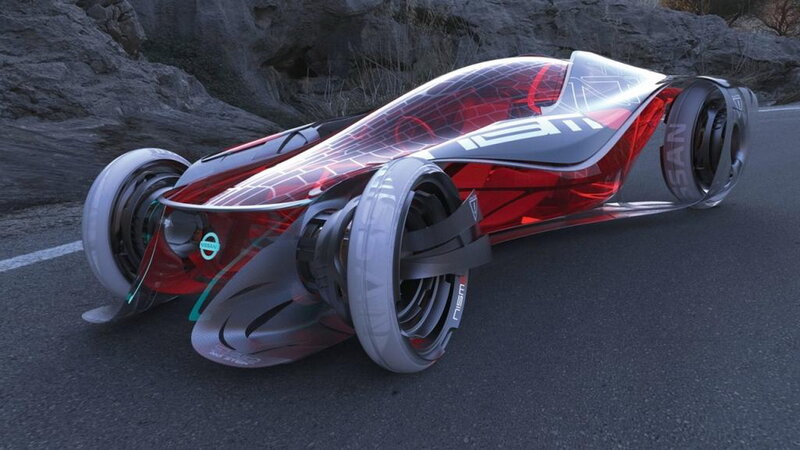 Futuristic Concept Car — Red, Dramatic, 3d Render
