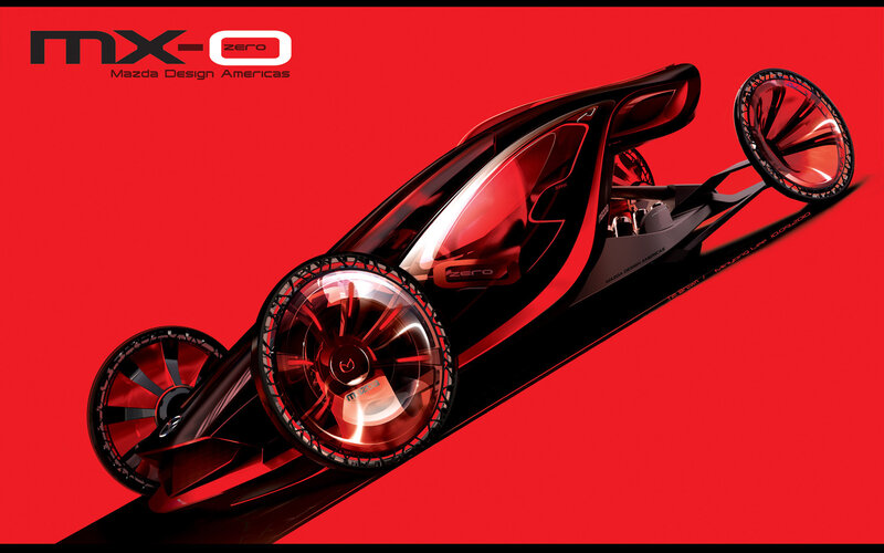 Futuristic Concept Car — Red, Dramatic