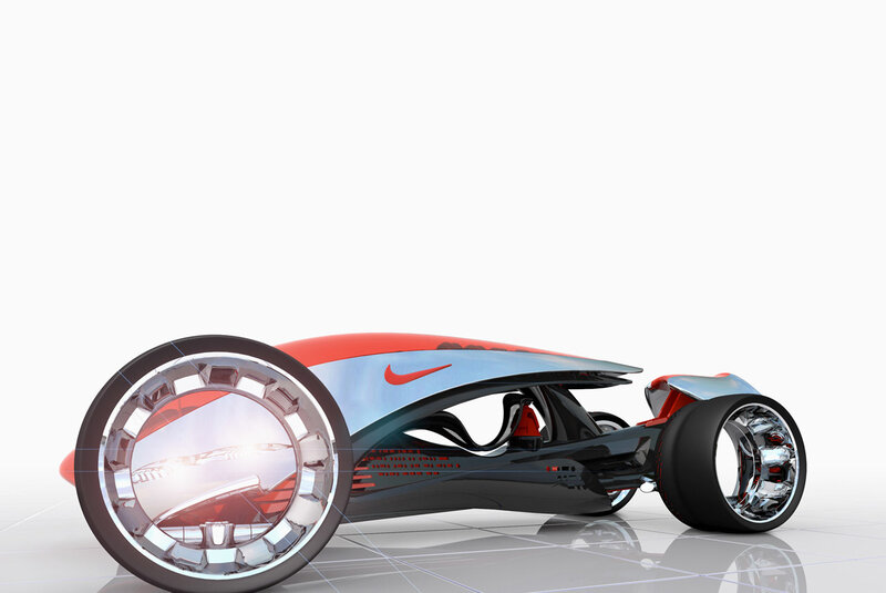 Futuristic Concept Car — Red, Sleek, Modern