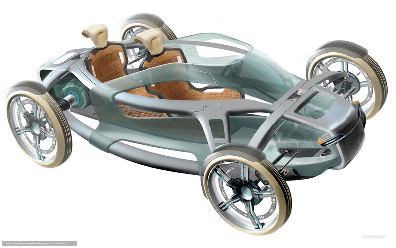 Futuristic Concept Car — Silver, Digital Art, Transparent Body