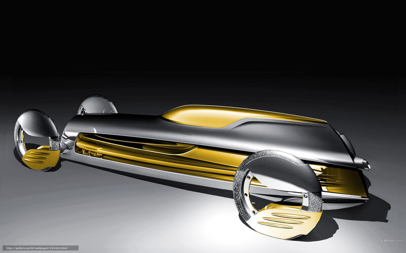 Futuristic Concept Car — Silver, Dramatic, 3d Render