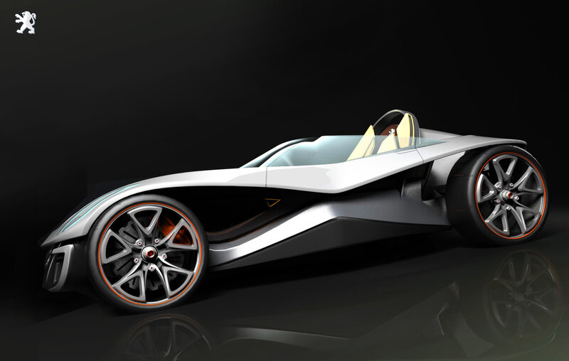 Futuristic Concept Car — Silver, Dramatic, 3d Render, Wheel, Seat