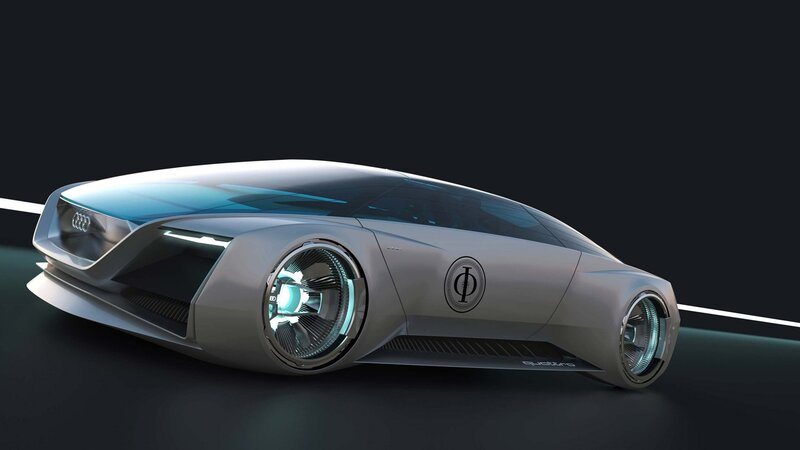 Futuristic Concept Car — Silver, Dramatic, 3d Render, Wheel