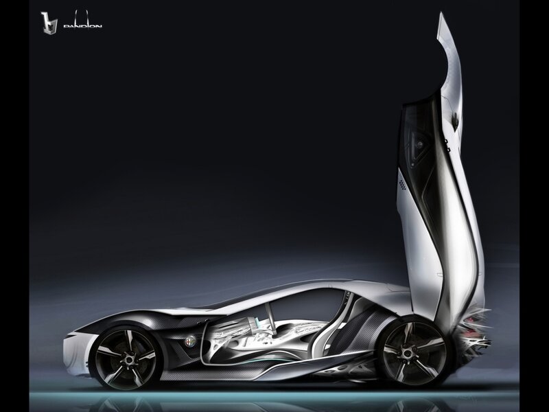 Futuristic Concept Car — Silver, Dramatic, Digital Art, Car Door