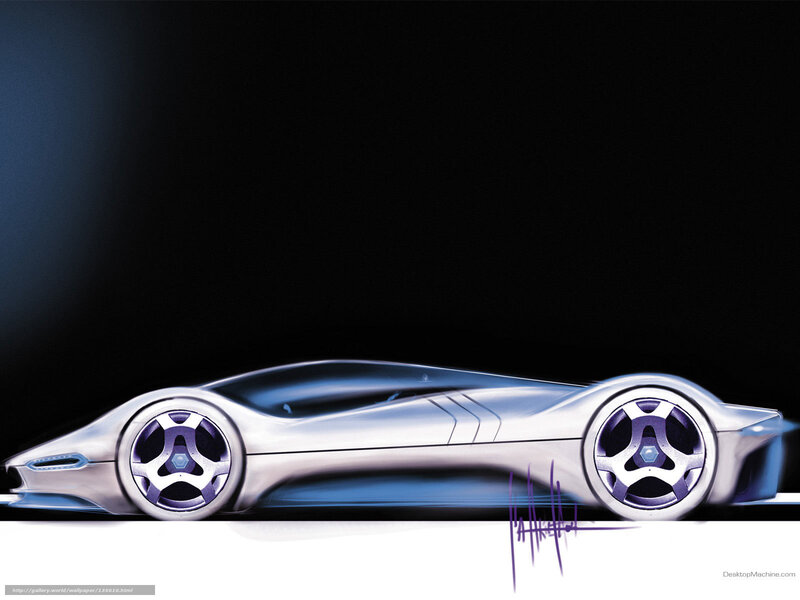 Futuristic Concept Car — Silver, Dramatic, Digital Art, Wheels