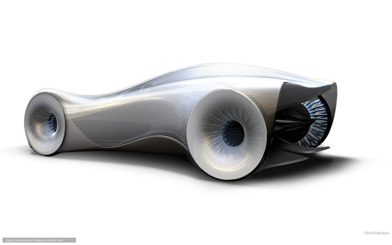 Futuristic Concept Car — Silver, Sleek, 3d Render, Wheels