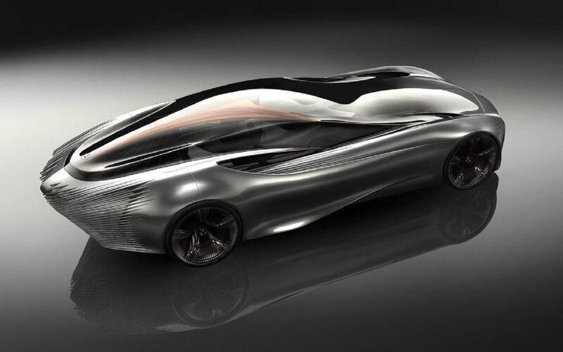 Futuristic Concept Car — Silver, Sleek, Futuristic