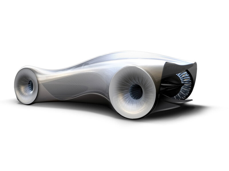 Futuristic Concept Car — Silver, Sleek