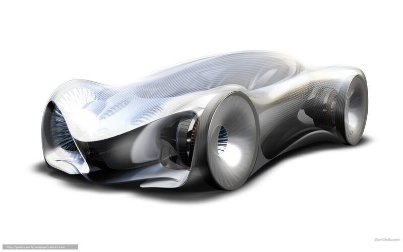 Futuristic Concept Car — White, Digital Art