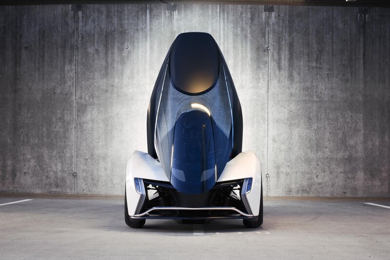 Futuristic Concept Car — White, Dramatic, 3d Render