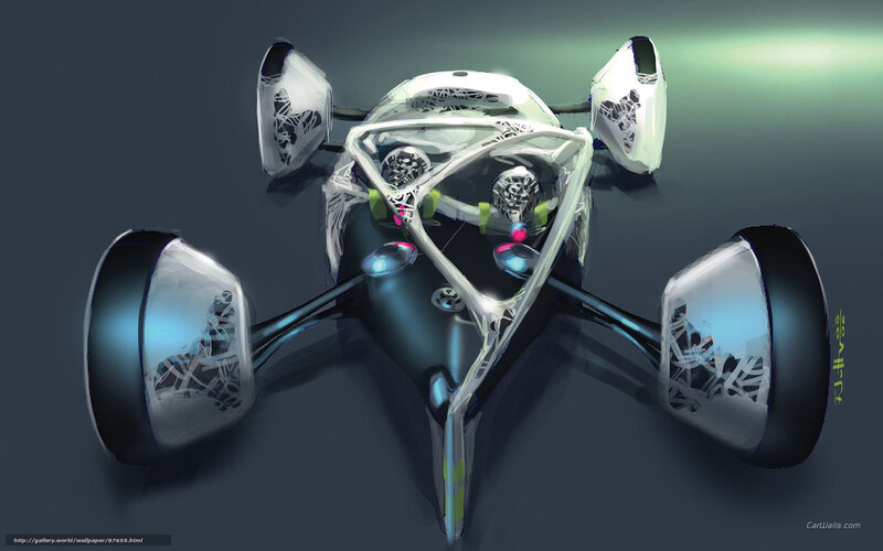 Futuristic Concept Car — White, Dramatic, Digital Art