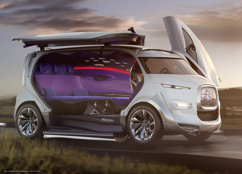 Futuristic Concept Car — White, Dramatic, Sunset