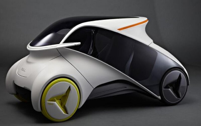 Futuristic Concept Car — White, Sleek, 3d Render, Wheels