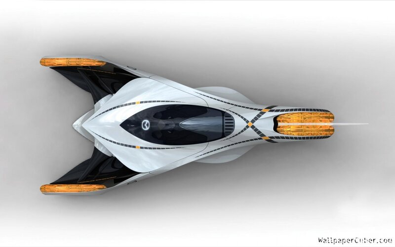 Futuristic Concept Car — White, Sleek, 3d Render, Wings