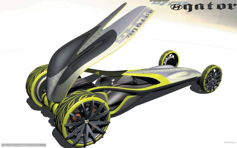 Futuristic Concept Car — Yellow