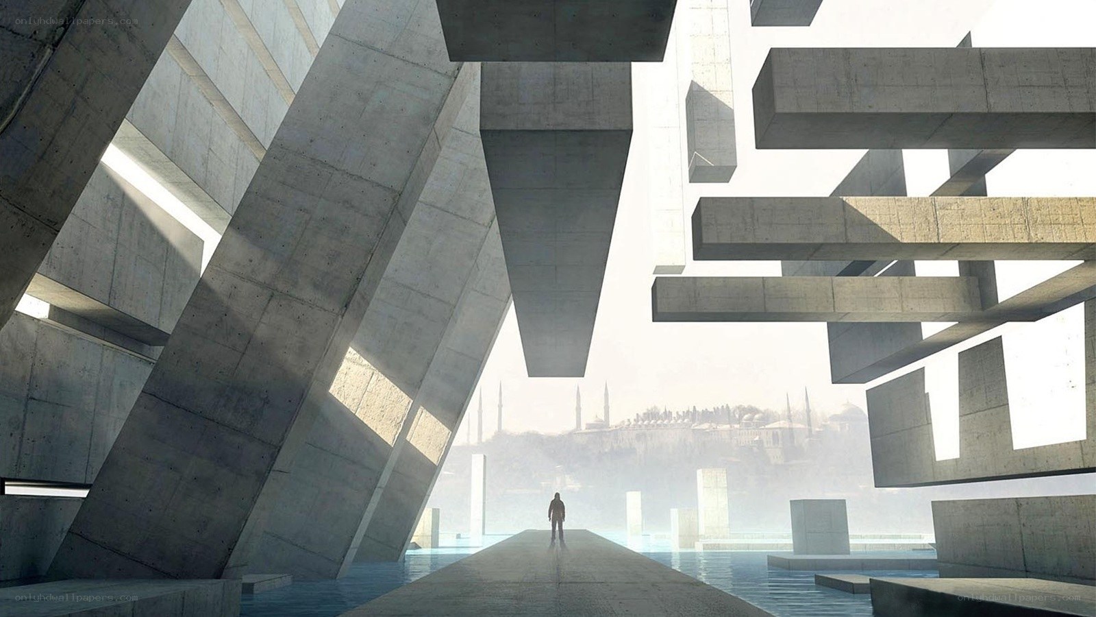 futuristic concrete structure