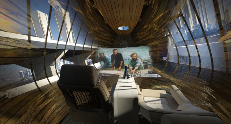 futuristic conference room interior