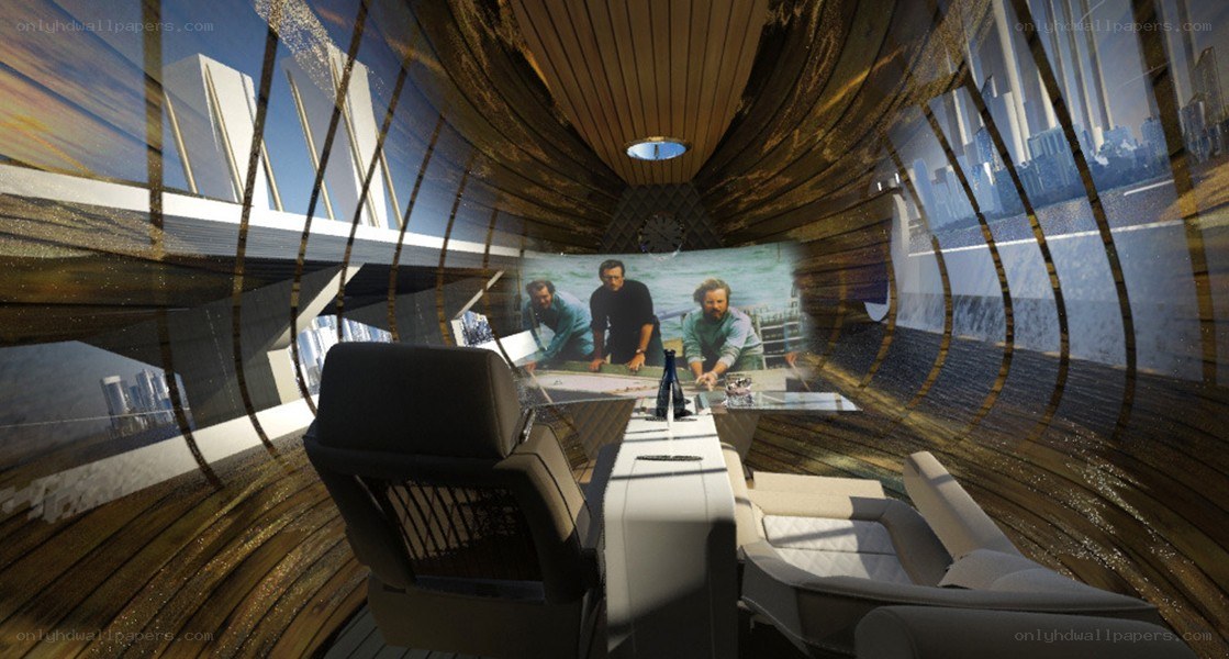 futuristic conference room interior