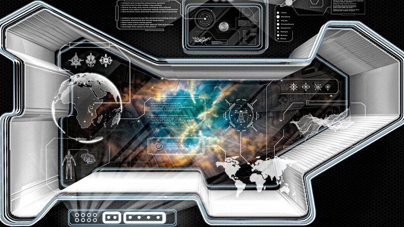 Futuristic Control Panel — Black, Technological