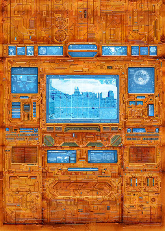 futuristic control panel interface