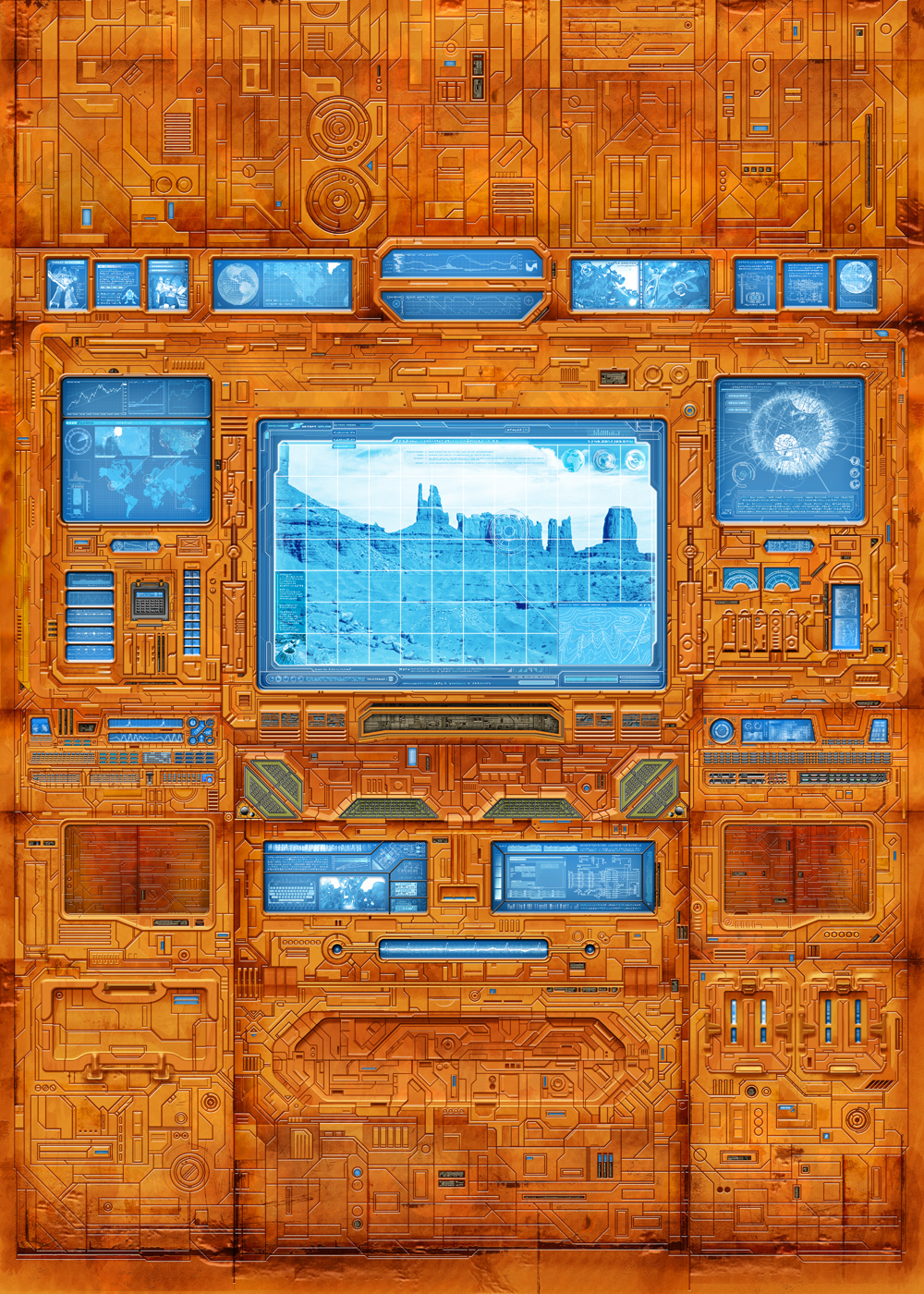 futuristic control panel interface
