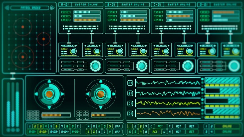Futuristic Control Panel — Teal