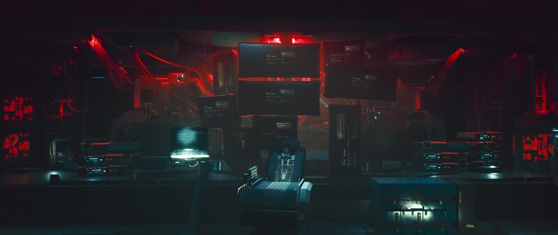 Futuristic Control Room — Black, Dark