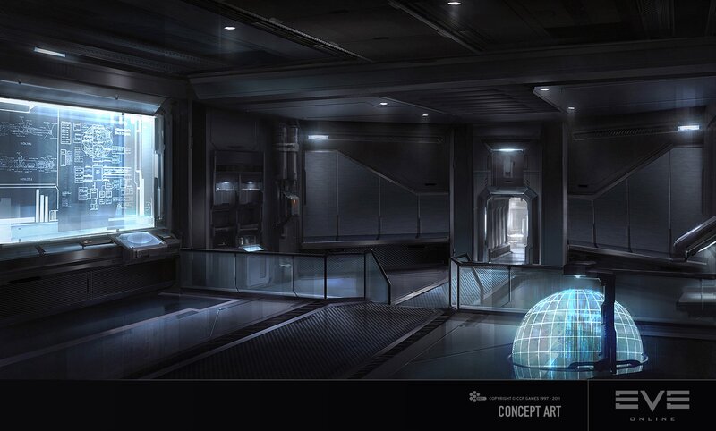 Futuristic Control Room — Black, Dramatic