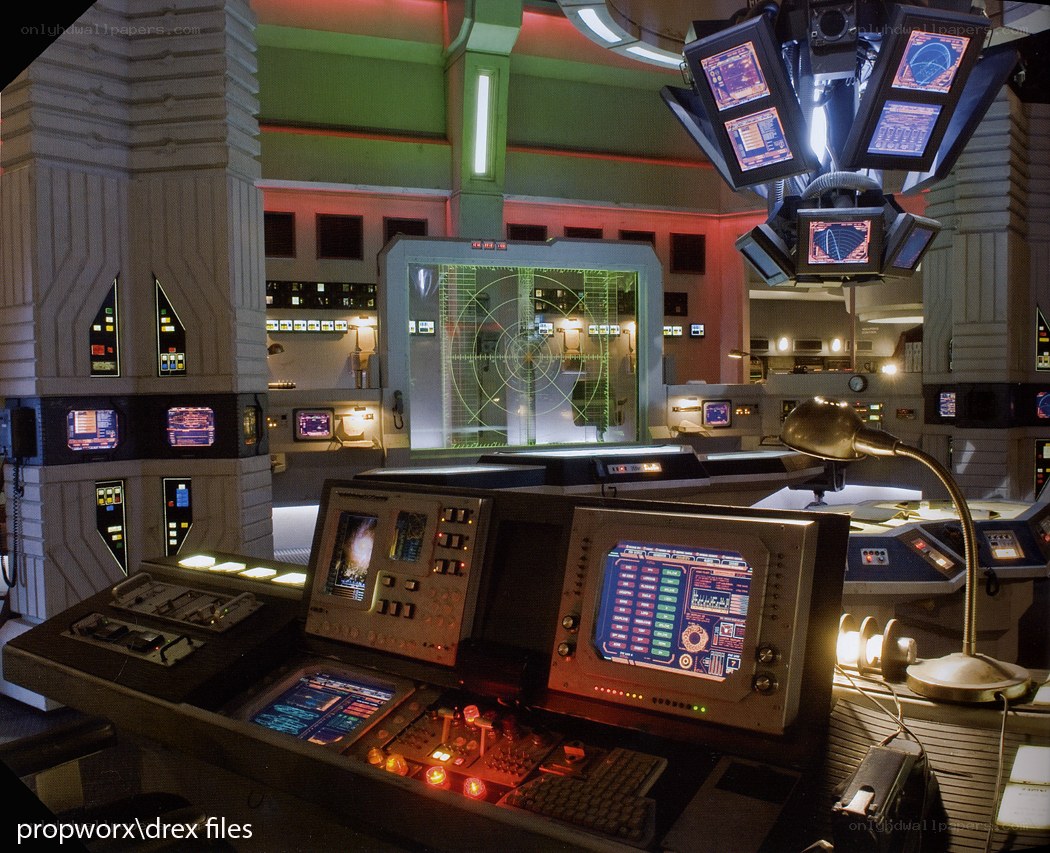 futuristic control room interior