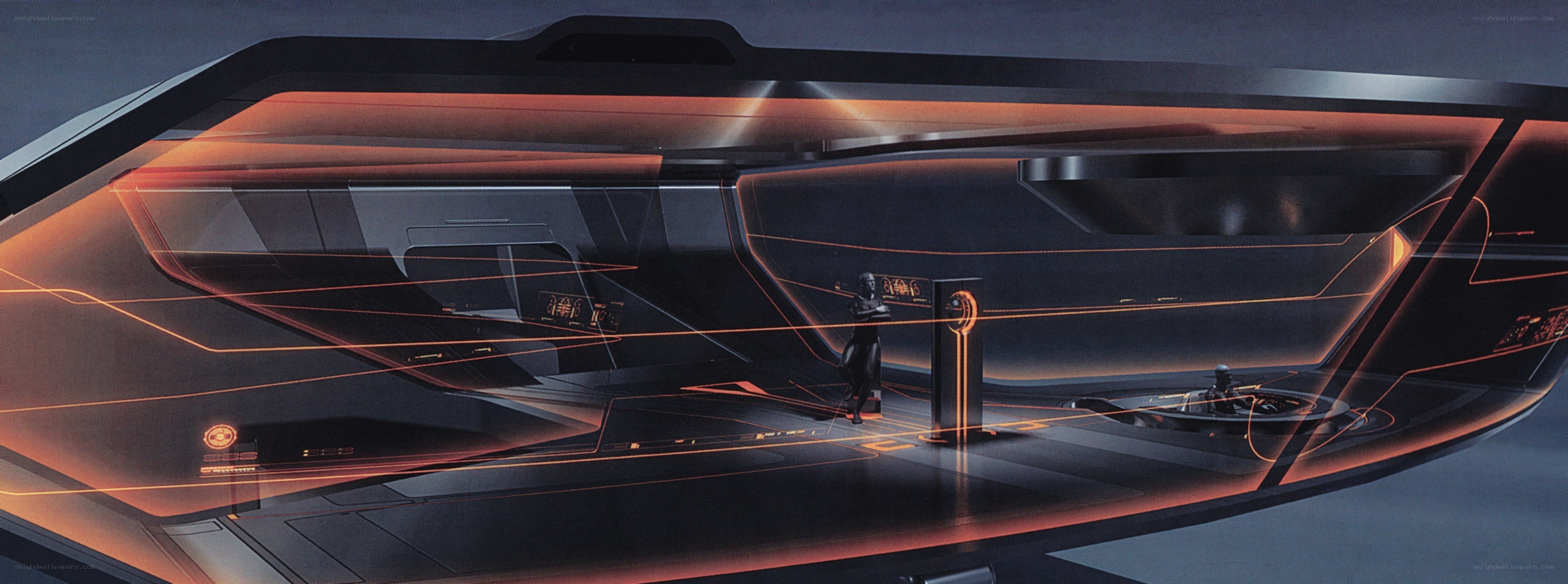 futuristic control room interior