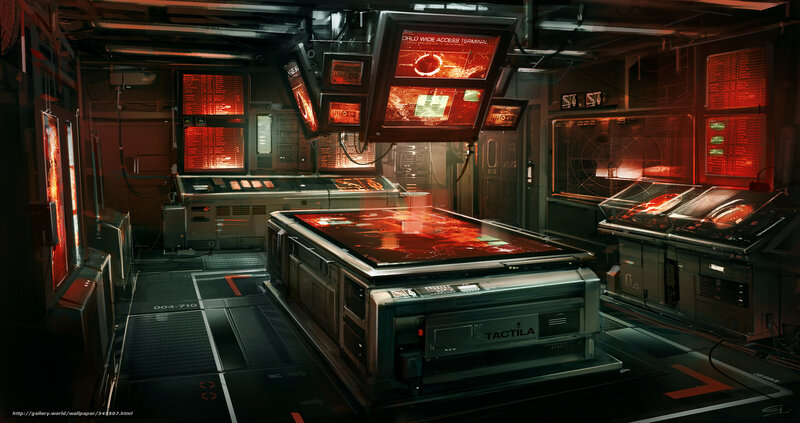 Futuristic Control Room — Red