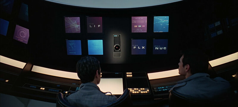 futuristic control room scene