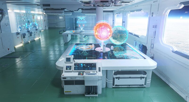 Futuristic Control Room — White