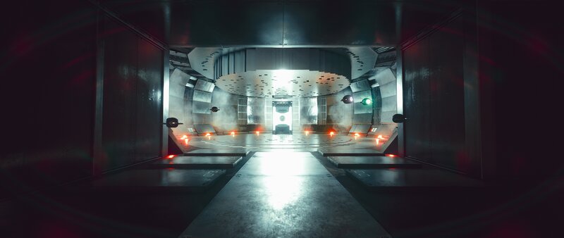 Futuristic Corridor — Black, Dark, 3d Render, Lights