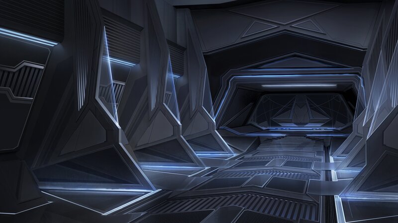 Futuristic Corridor — Black, Dark
