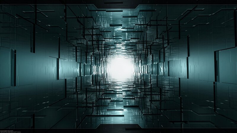 Futuristic Corridor — Black