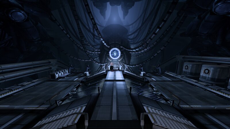 Futuristic Corridor — Blue, Dark, Mysterious