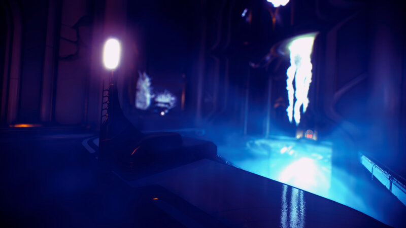 Futuristic Corridor — Blue, Dark, Night, 3d Render