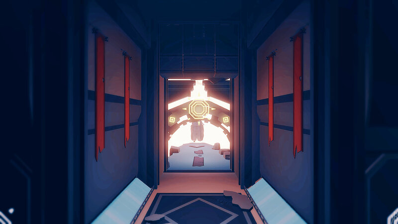 Futuristic Corridor — Blue, Dramatic, Digital Art