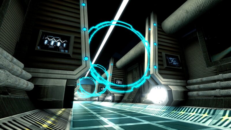 Futuristic Corridor — Blue, Technological