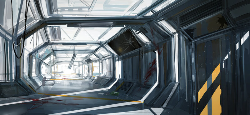 Futuristic Corridor — Gray