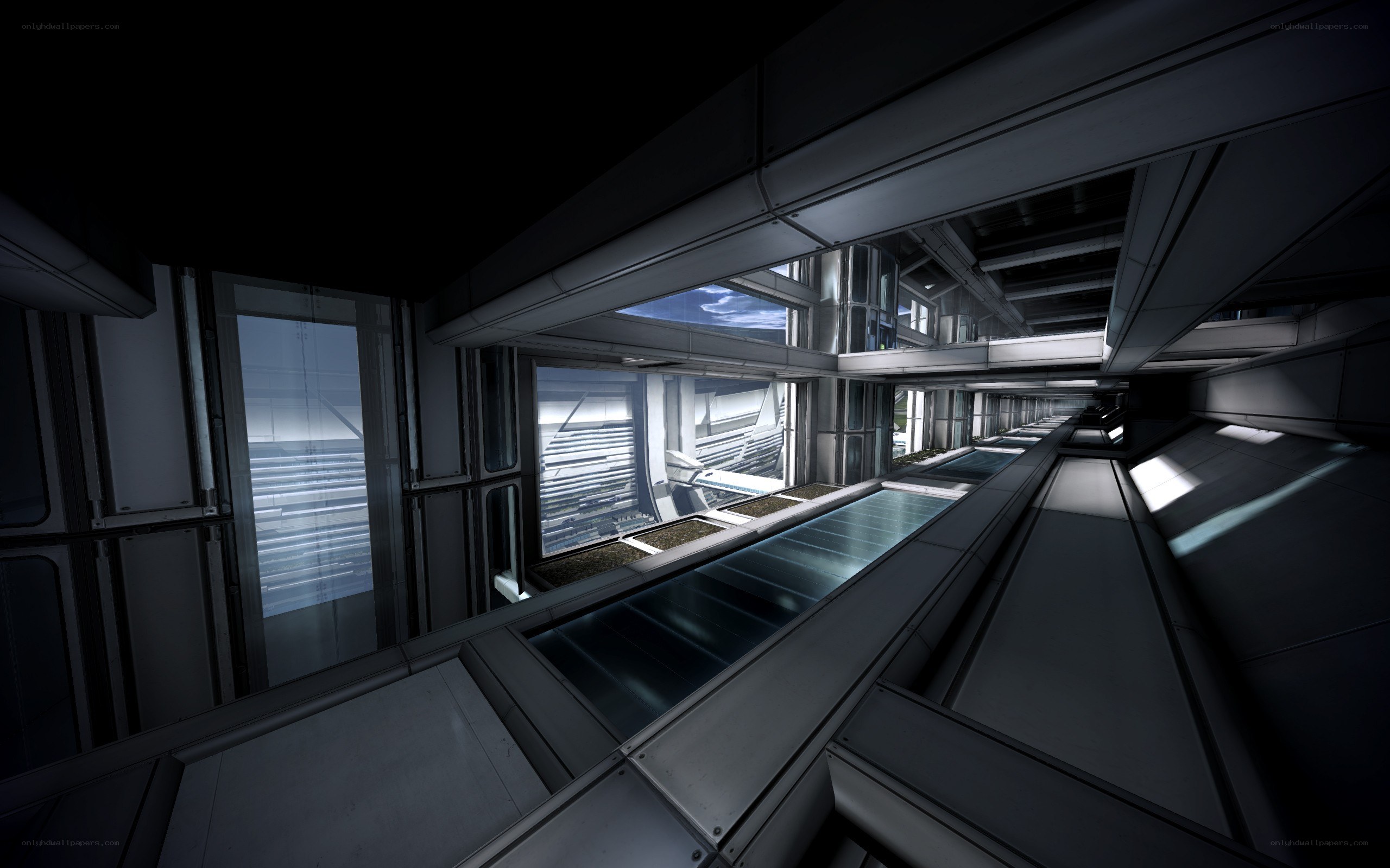 futuristic corridor interior