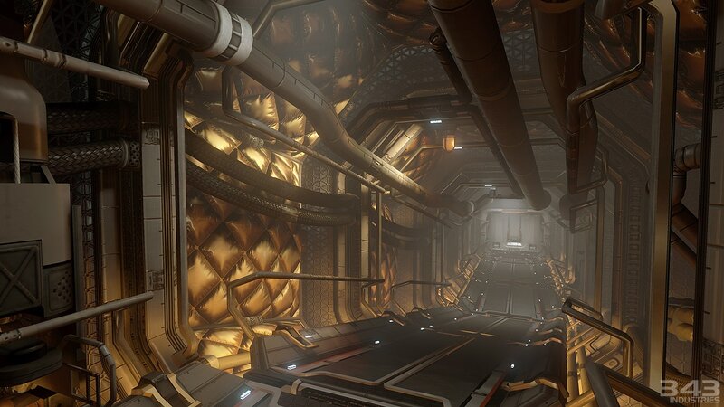 Futuristic Corridor Interior — Brown, Industrial