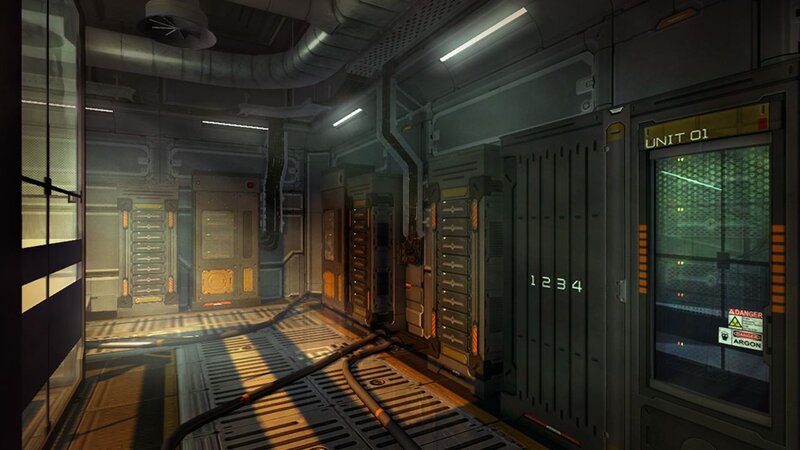 futuristic corridor interior