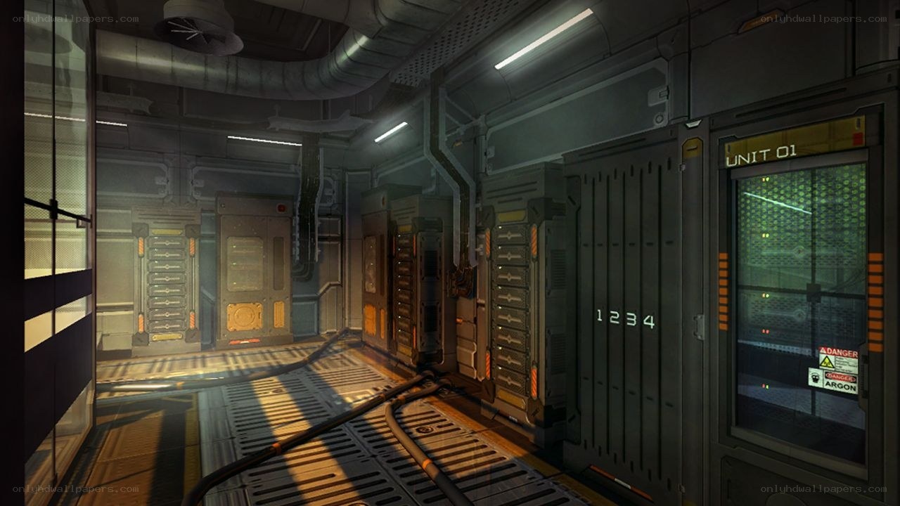 futuristic corridor interior